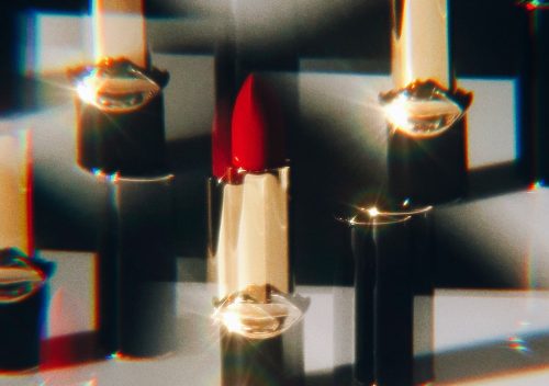 Pat McGrath Labs MatteTrance Lipstick seen through a prism glass