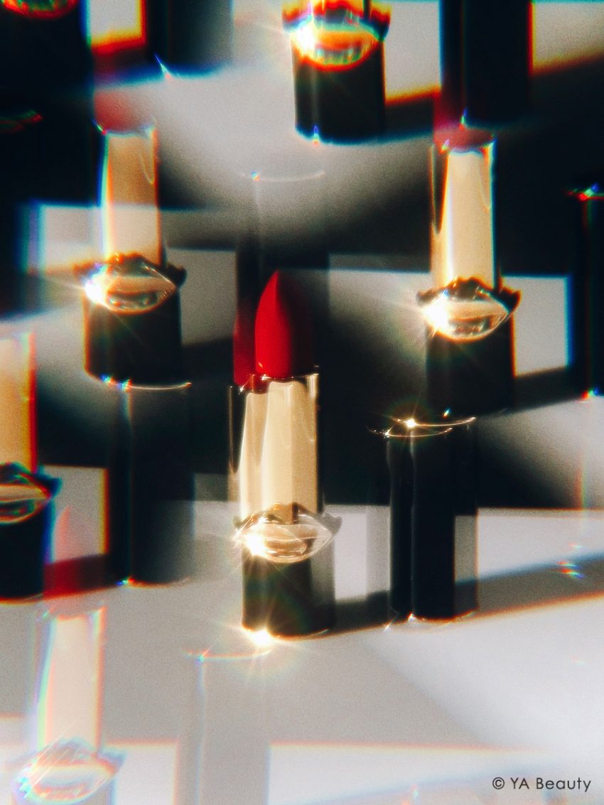 Pat McGrath Labs MatteTrance Lipstick seen through a prism glass