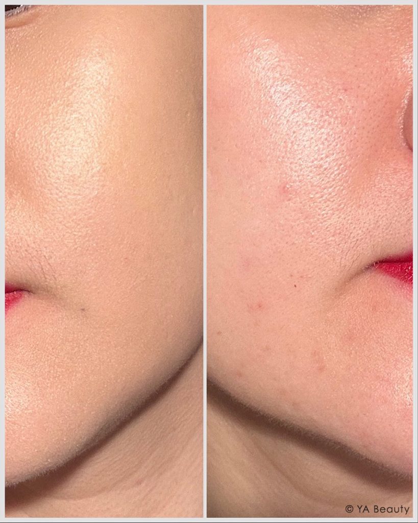 Surratt Beauty Dew Drop Foundation Shade 4 soft beige wear test on skin